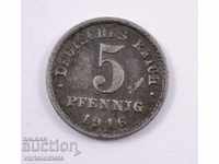 5 pfennigs 1916 - Germania