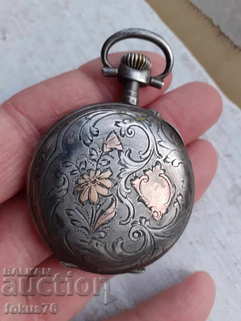 Silver pocket watch with gilding - Works with price 190.00 BGN | € 97.15