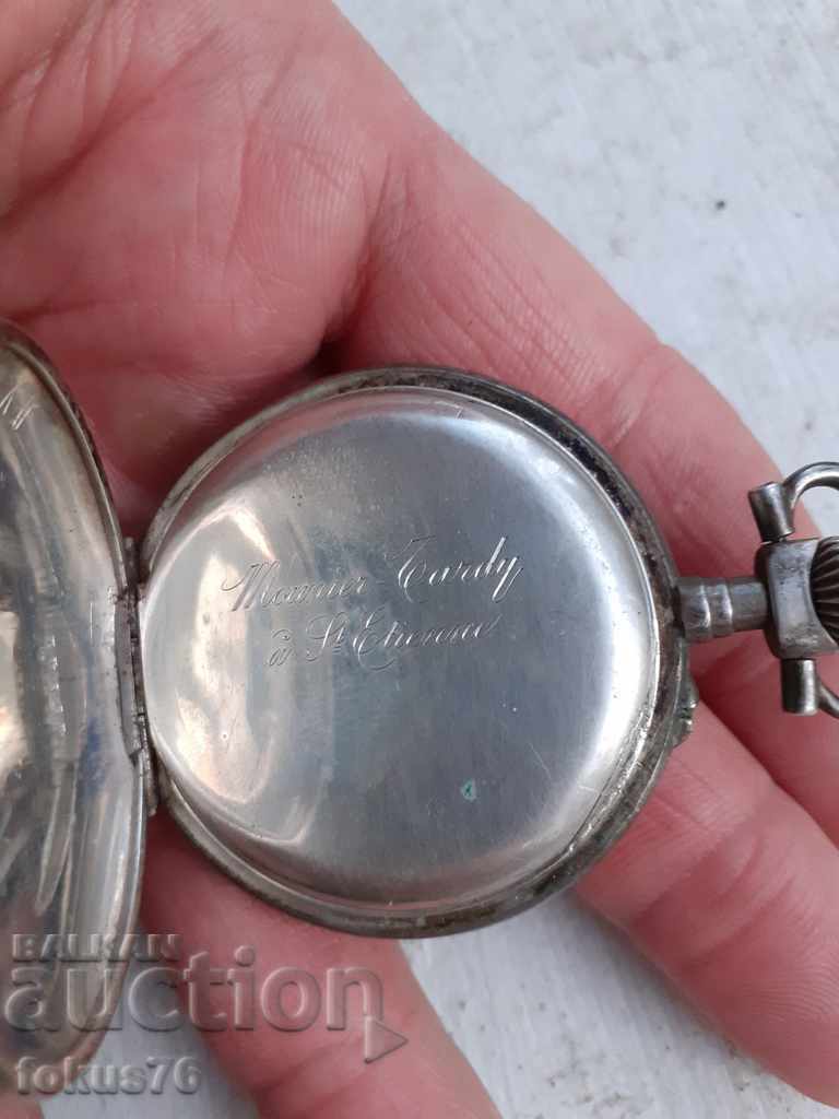 Auction  Silver pocket watch with gilding - Works