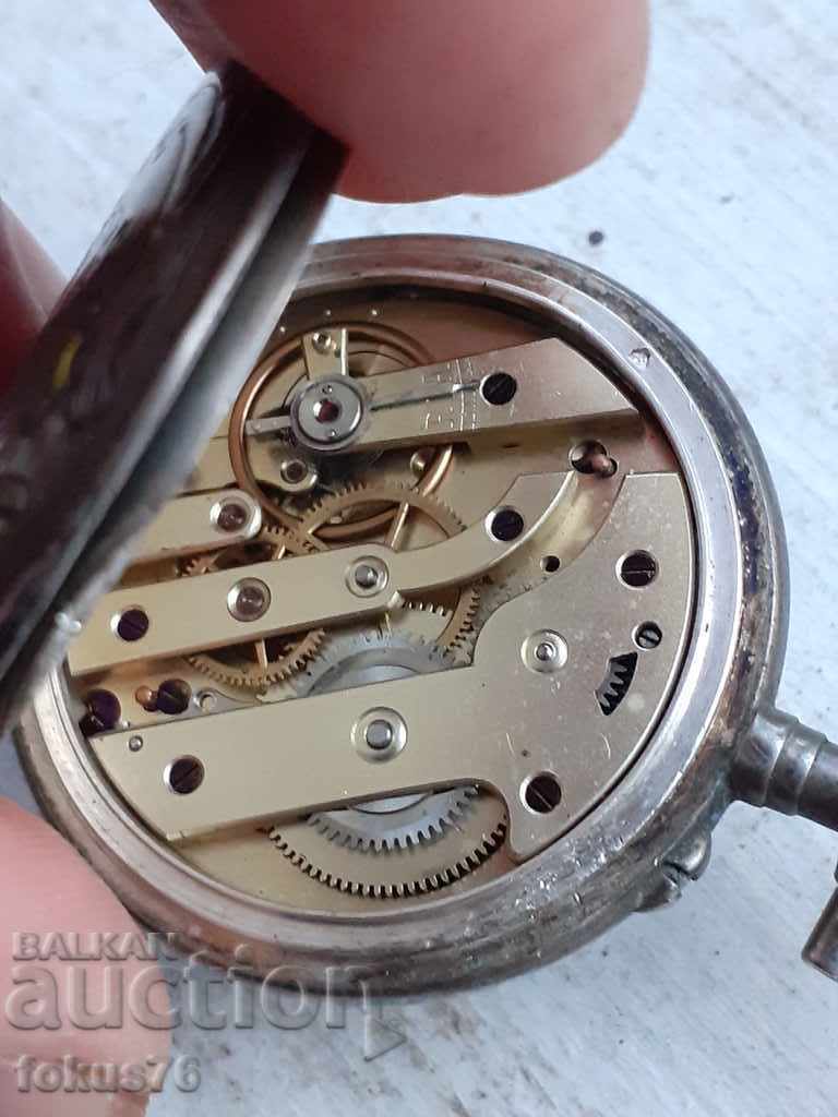 Silver pocket watch with gilding - Works - 5