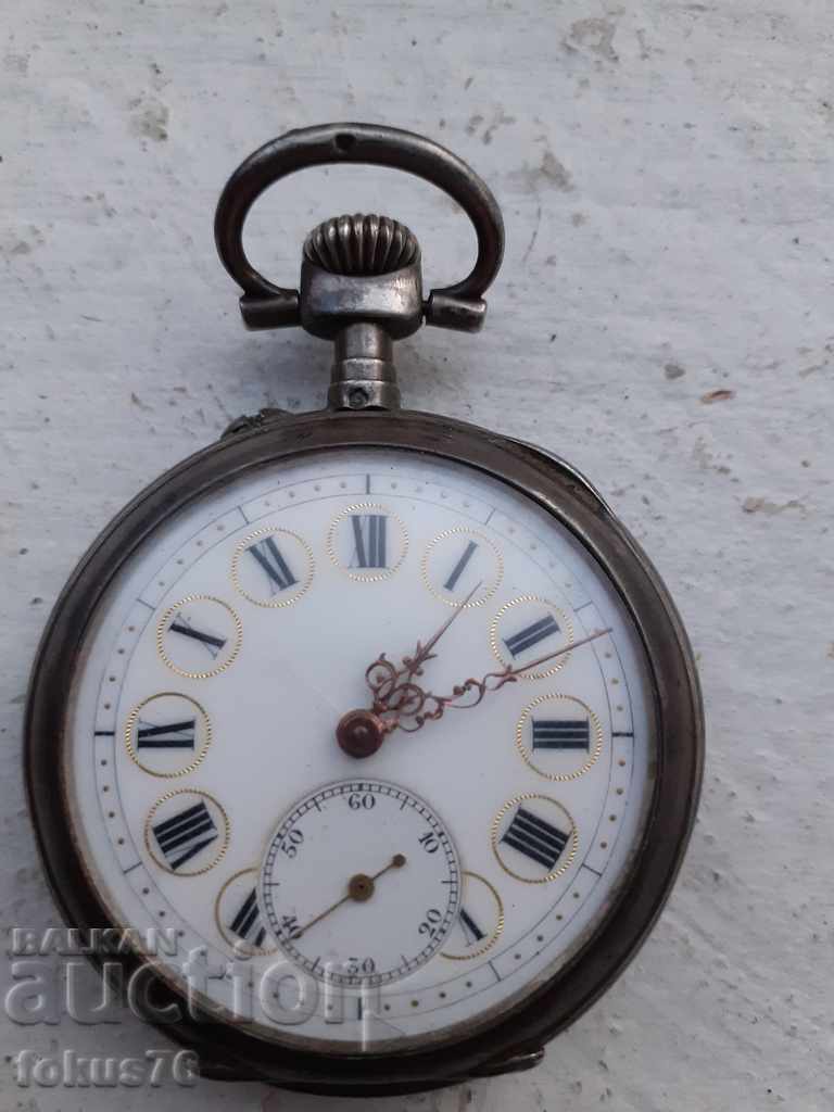 Часовник сребърен джобен с позлата - Работи