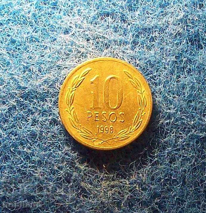 10 песос Чили 1998