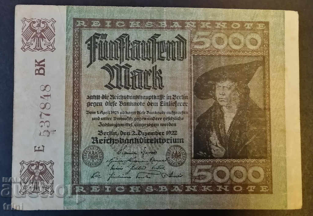 5000 Marks Germany 1922