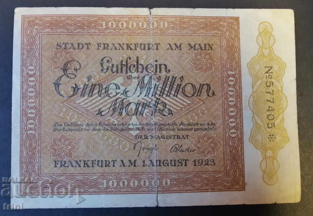 1 милион марки 1923 Франкфурт на Майн а23