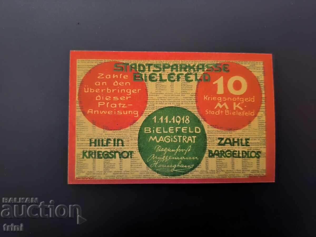 10 timbre 1918 Bielefeld notgeld a24 cu preț € 10.00 | 19.56 BGN