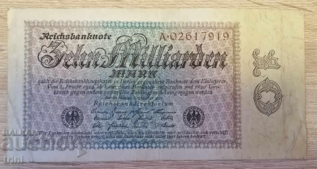 10 miliarde de mărci 1923 Germania a28