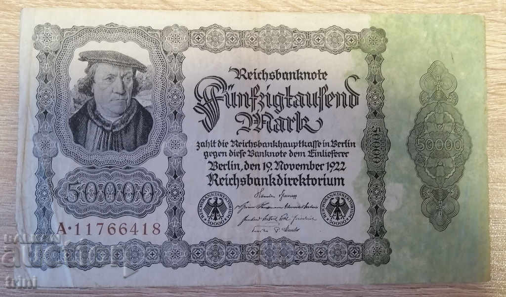 50.000 timbre Germania 1922 a30