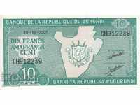 10 franci 2007, Burundi