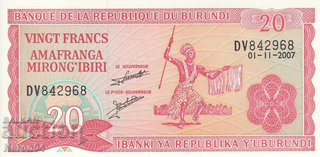 20 франка 2007, Бурунди