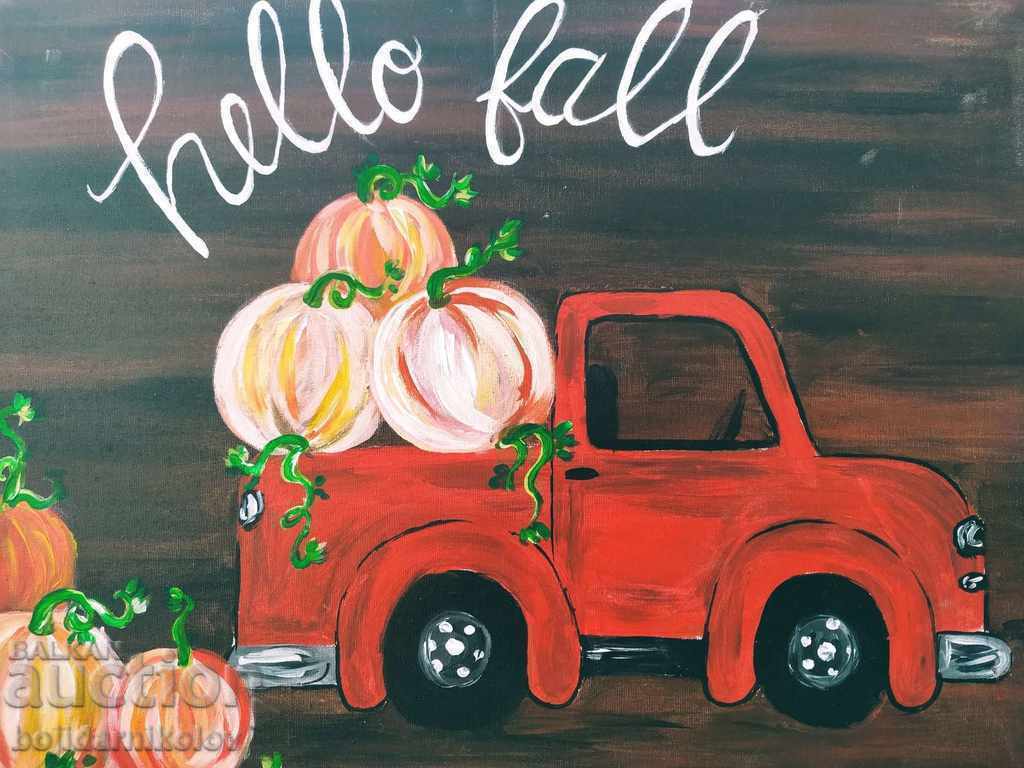 Hello Ball , painted picture on canvas with price 84.99 BGN | € 43.45