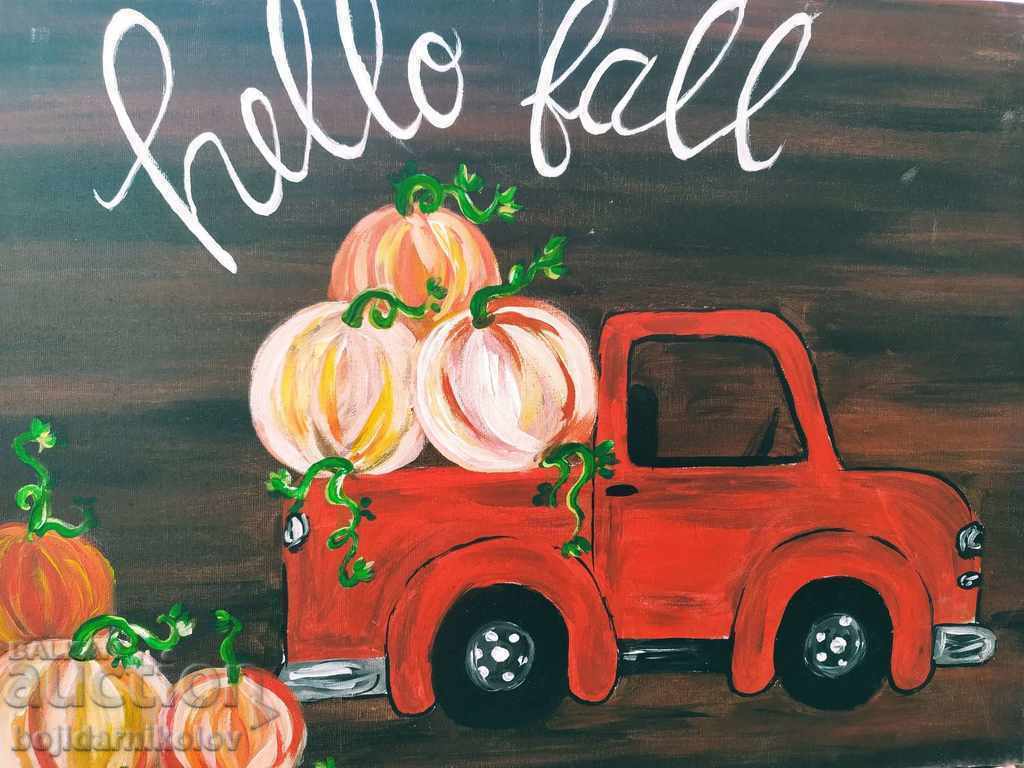Auction  Hello Ball , painted picture on canvas
