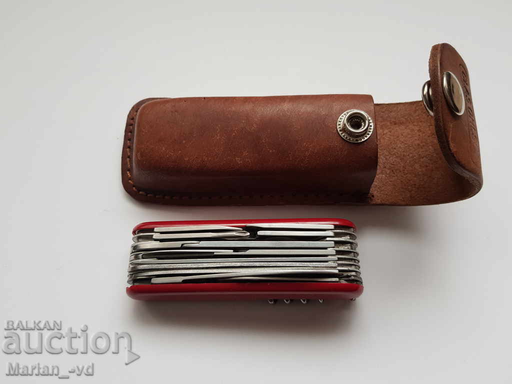 Multifunctional pocket knife with leather case with price 70.00 BGN | € 35.79 Multifunctional pocket knife with leather case with price 70.00 BGN | € 35.79