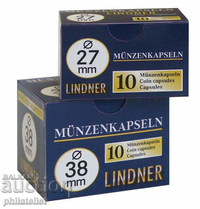 Κάψουλες Lindner για κέρματα - 10 τεμάχια ενός μεγέθους 38 mm