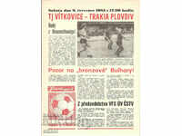 Program de fotbal Vitkovice - Tracia Plovdiv Botev 1983