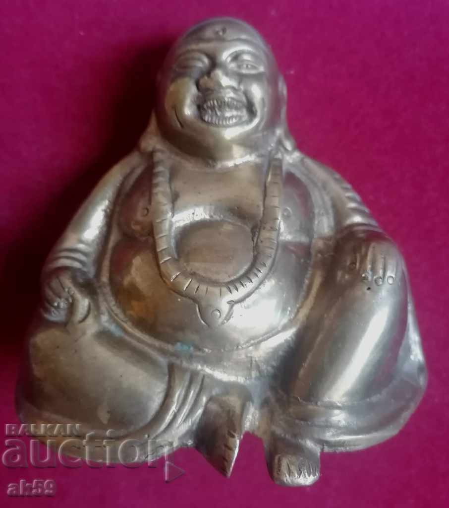 Figurină Buddha vechi din plastic - alamă.
