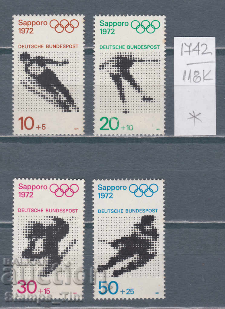 Auction  118K1742 / Germany GFR 1971 Olympic Games Sapporo72 (* / **)
