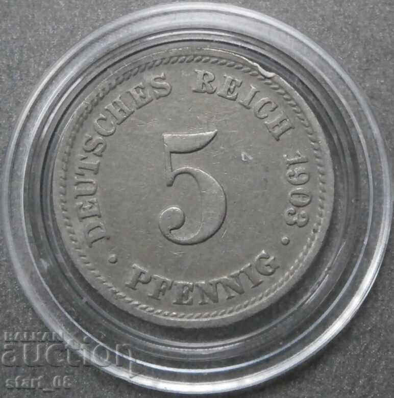 5 pfennigs 1908
