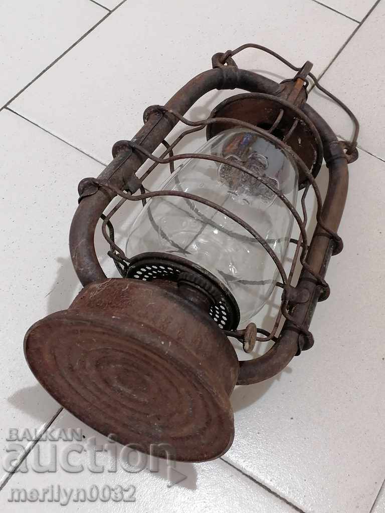 Стар германски немски фенер, лампа, Първа световна война