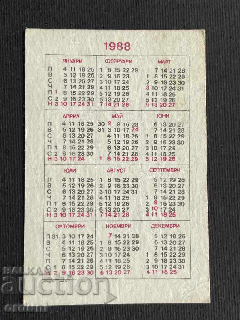 2152 Locomotive wrestling calendar Sofia 1988 with price 3.00 BGN | € 1.53