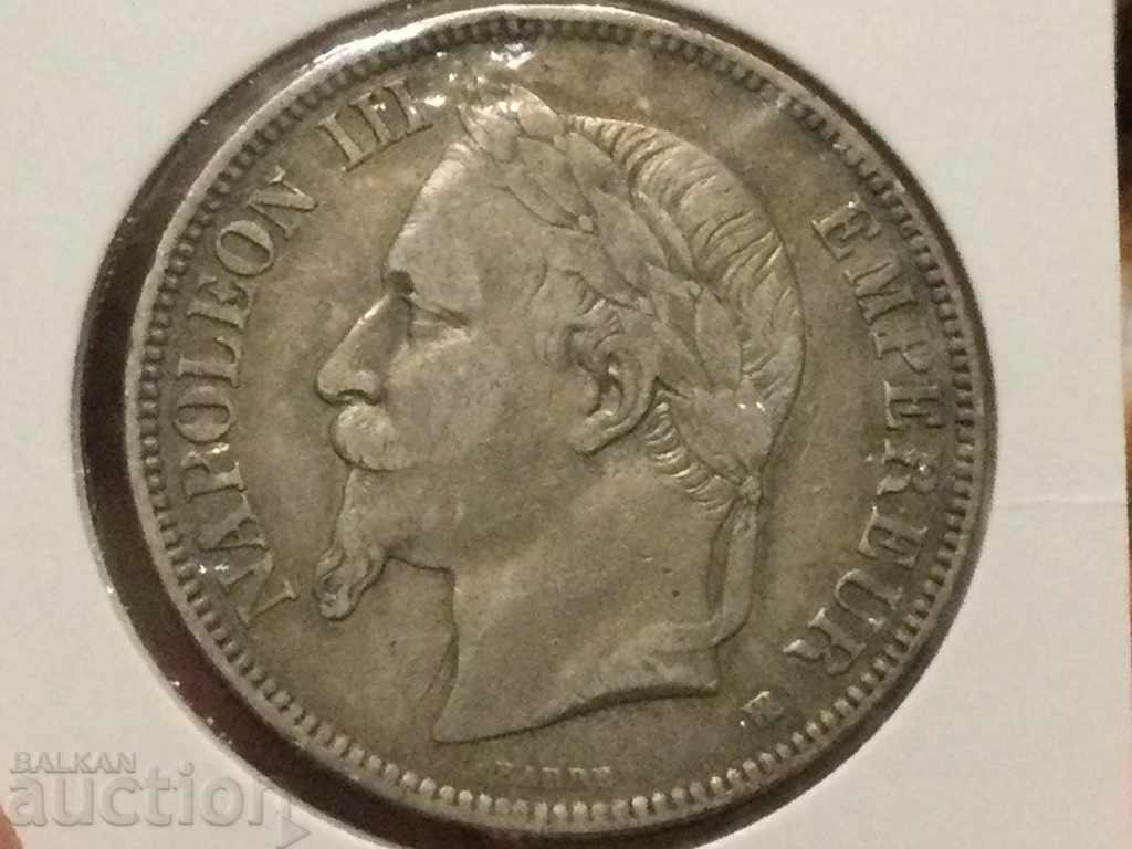 France 5 francs 1868 BB Strasbourg Napoleon lll silver with price 75.00 BGN | € 38.35 France 5 francs 1868 BB Strasbourg Napoleon lll silver with price 75.00 BGN | € 38.35