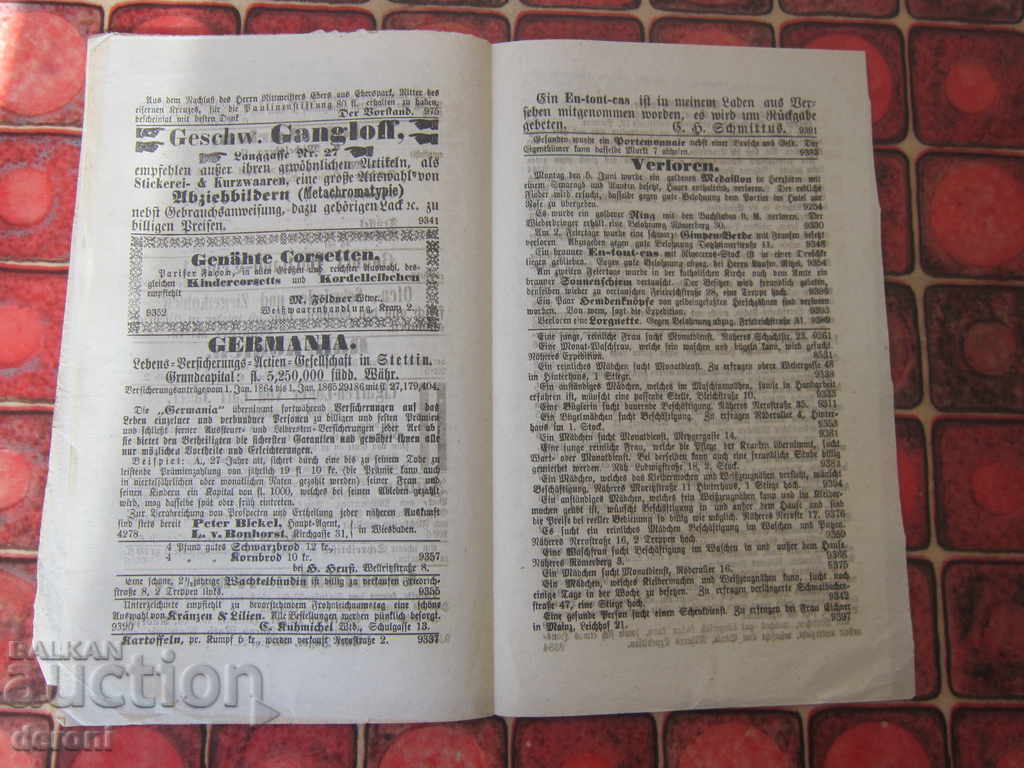 Old German Journal 1865 Original 13 - 5 Old German Journal 1865 Original 13 - 5