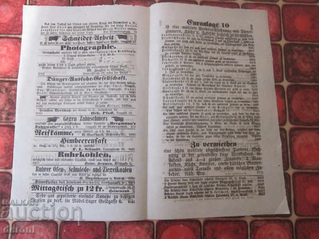 Delivery of Old German Journal 1865 Original 14 Delivery of Old German Journal 1865 Original 14