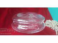 Crystal cake bowl with lid