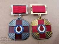 Medalie Donator de sânge gratuit 2 insigne