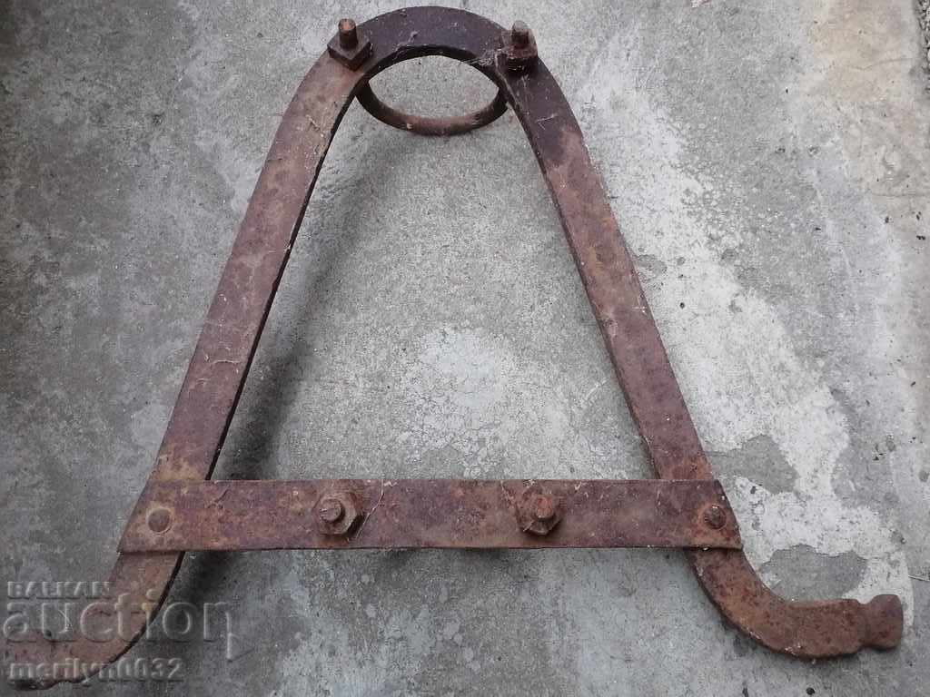 Auction Old wrought iron wedge detail wrought iron cart Auction Old wrought iron wedge detail wrought iron cart