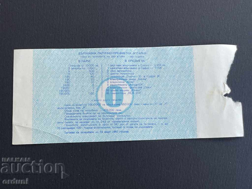 2208 Bulgaria bilet de loterie 50 st. 1981 2 Titlul loteriei cu preț 5.00 BGN | € 2.56
