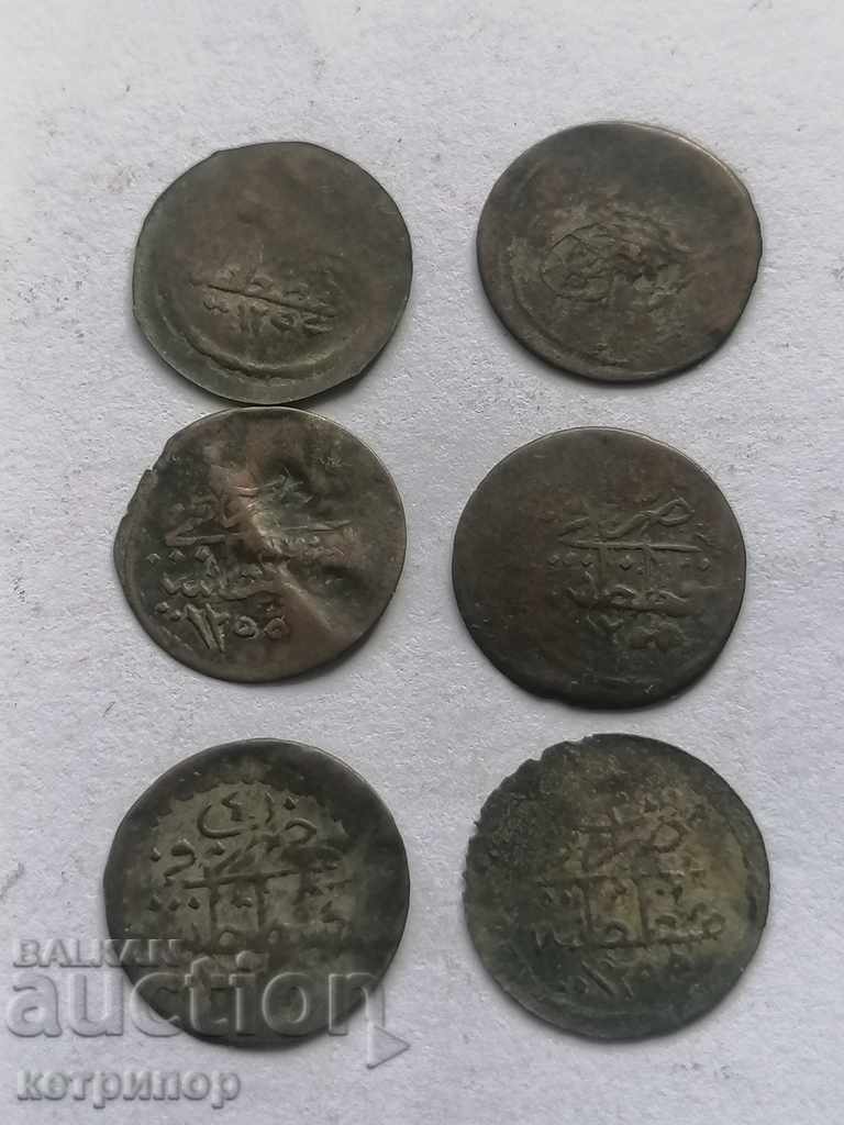 Лот  монети по 1 пара 1255г Турция Османска