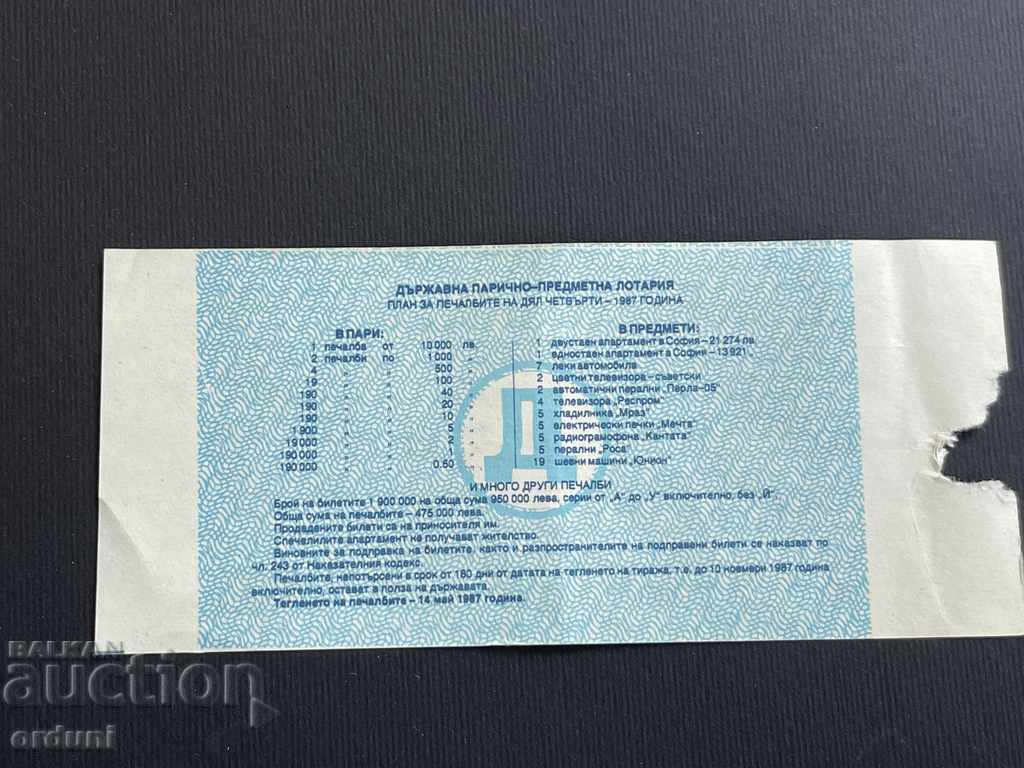 2233 Bulgaria lottery ticket 50 st. 1987 4 Lottery Title with price 5.00 BGN | € 2.56
