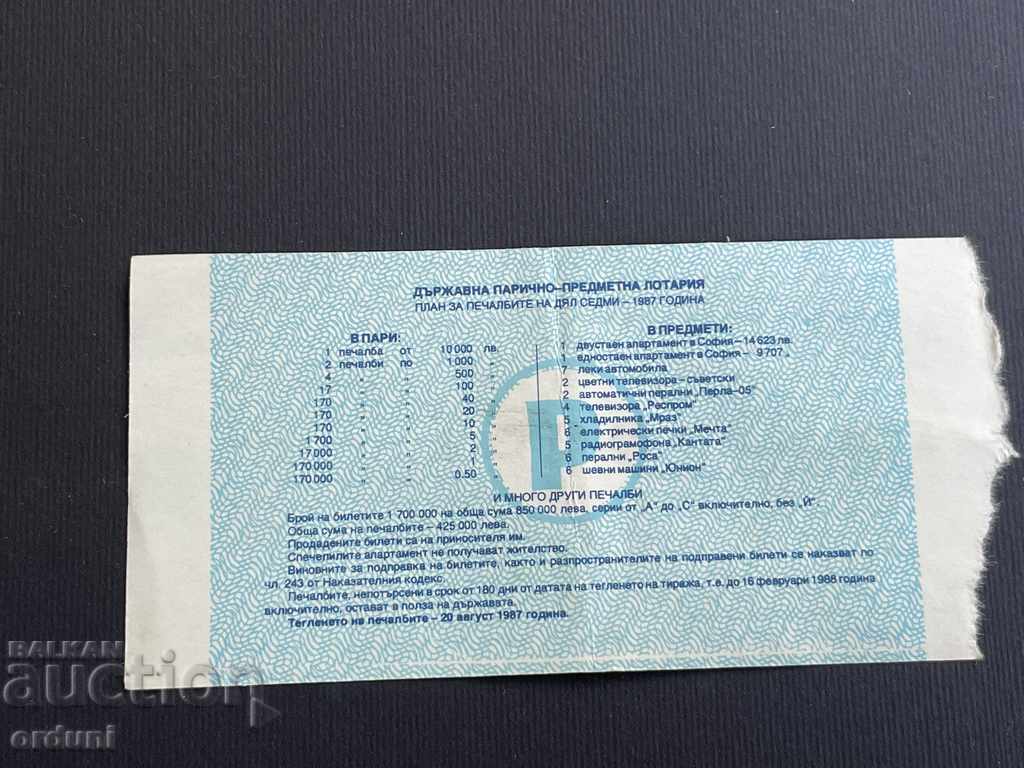 2235 Bulgaria lottery ticket 50 st. 1987 7 Lottery Title with price 5.00 BGN | € 2.56 2235 Bulgaria lottery ticket 50 st. 1987 7 Lottery Title with price 5.00 BGN | € 2.56