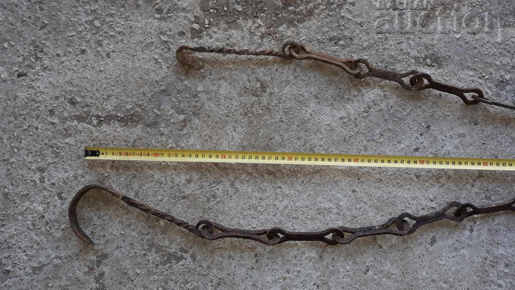 Old forged chain with hook, hearth for hearth chain hook with price 41.00 BGN | € 20.96