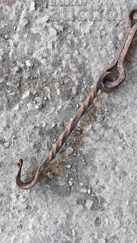 Delivery of Old forged chain with hook, hearth for hearth chain hook