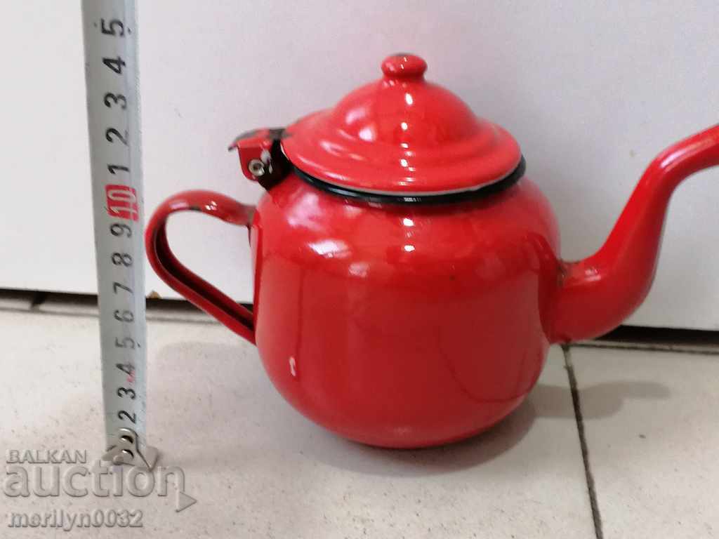 Enamelled teapot made of salt container with enamel - 5