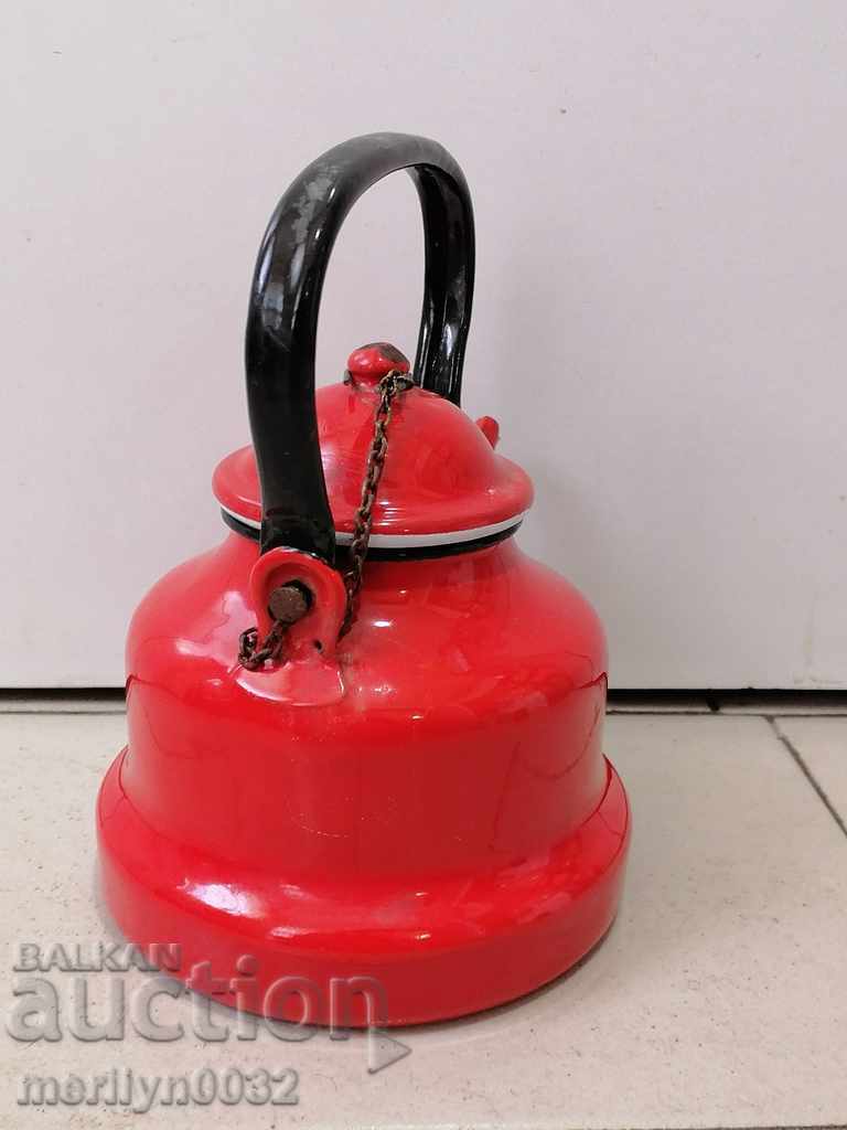 Enamelled teapot made of salt container with enamel - 7