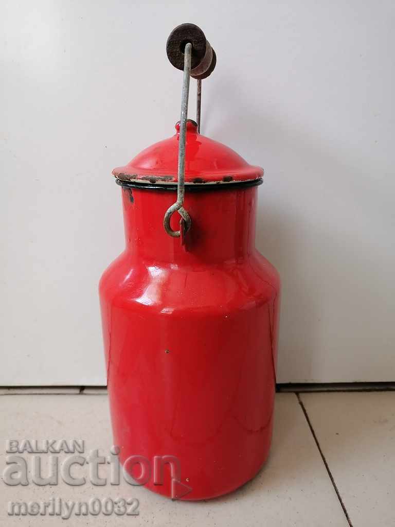 Old jug with enamel lid enamel dish with price 45.00 BGN | € 23.01 Old jug with enamel lid enamel dish with price 45.00 BGN | € 23.01