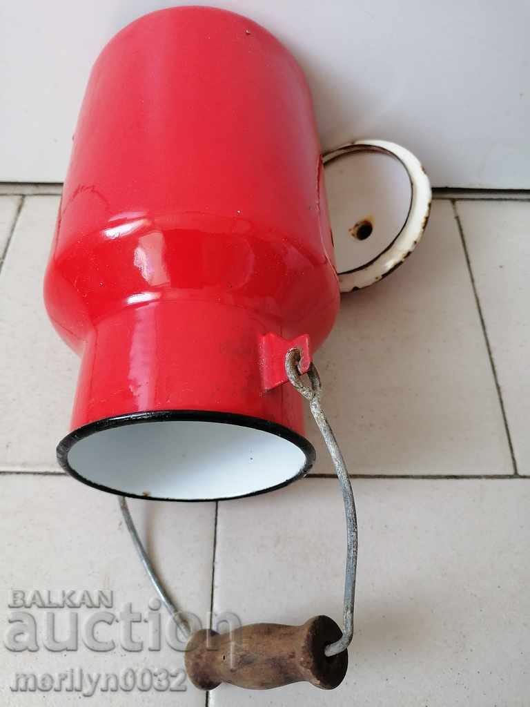 Old jug with enamel lid enamel dish - 5 Old jug with enamel lid enamel dish - 5