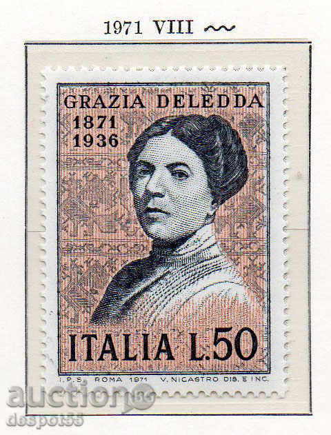 1971 Italia. Grazia Deledda (1877-1936), scriitor.