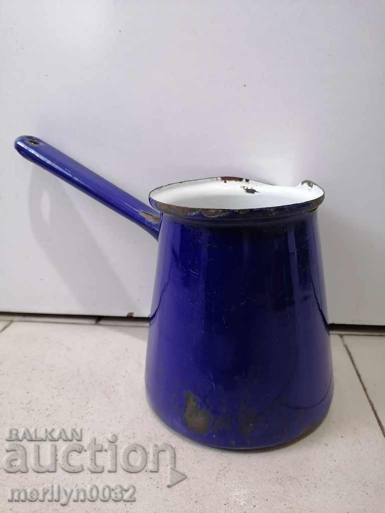 Old Bulgarian pot with enamel, enameled dish, coffee pot with price 41.00 BGN | € 20.96 Old Bulgarian pot with enamel, enameled dish, coffee pot with price 41.00 BGN | € 20.96