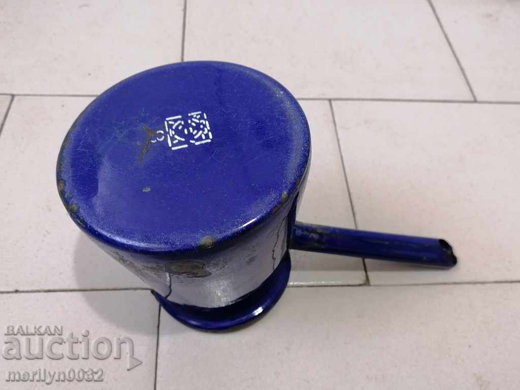 Delivery of Old Bulgarian pot with enamel, enameled dish, coffee pot Delivery of Old Bulgarian pot with enamel, enameled dish, coffee pot