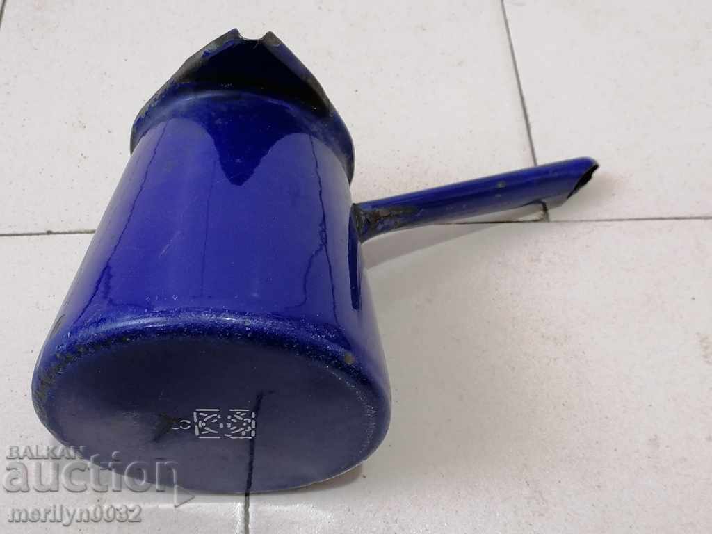 Old Bulgarian pot with enamel, enameled dish, coffee pot - 5 Old Bulgarian pot with enamel, enameled dish, coffee pot - 5