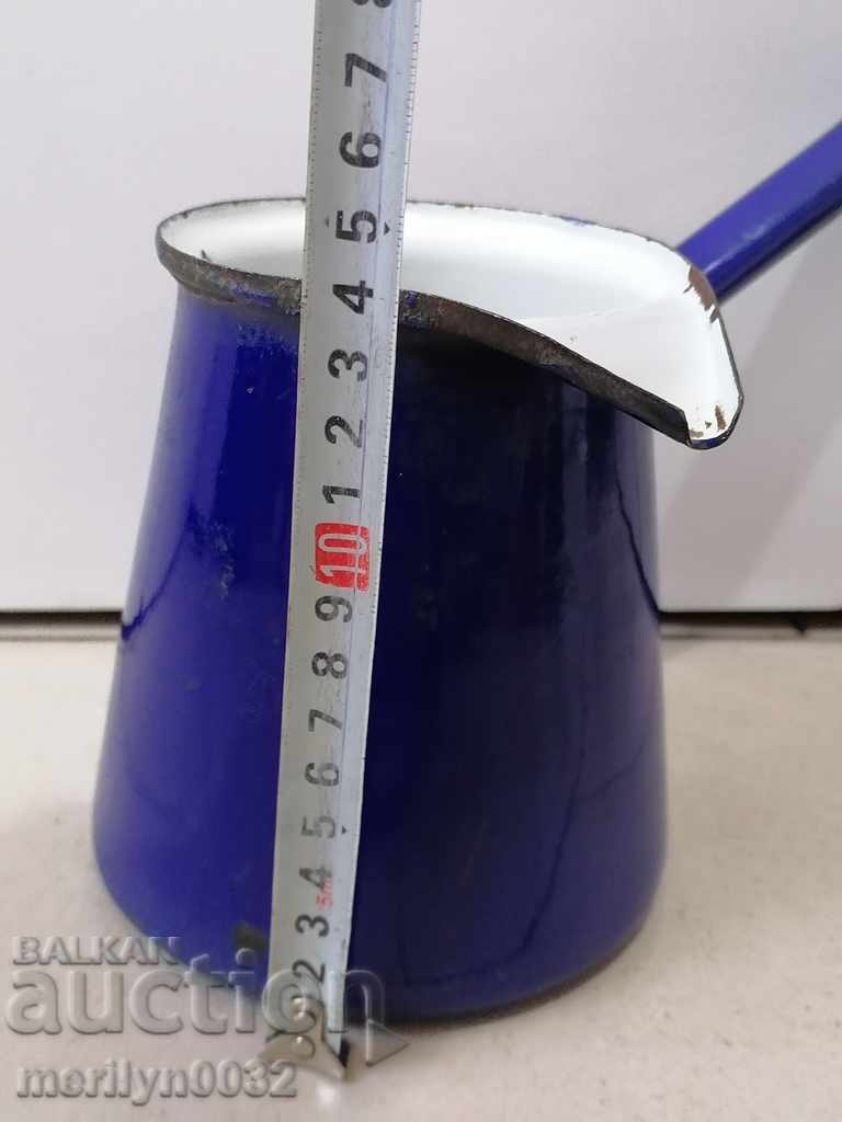 Old Bulgarian pot with enamel, enameled dish, coffee pot - 6 Old Bulgarian pot with enamel, enameled dish, coffee pot - 6