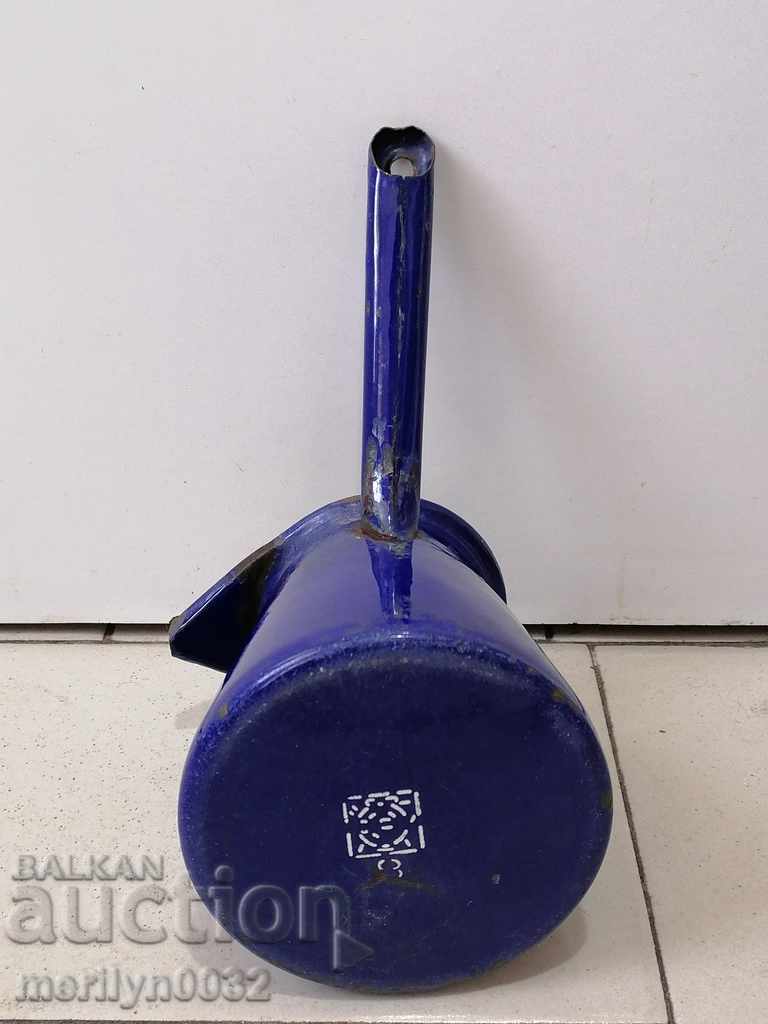 Old Bulgarian pot with enamel, enameled dish, coffee pot - 7 Old Bulgarian pot with enamel, enameled dish, coffee pot - 7