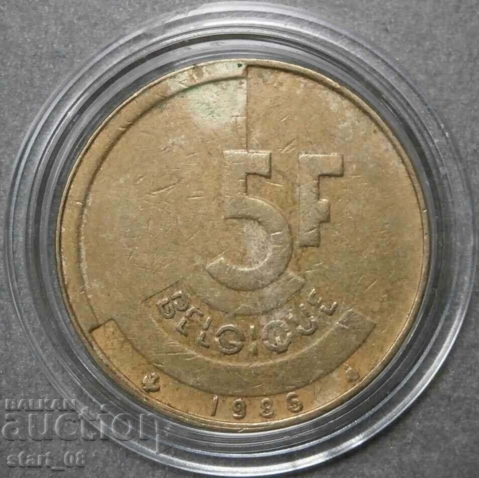 Belgium 5 francs 1986