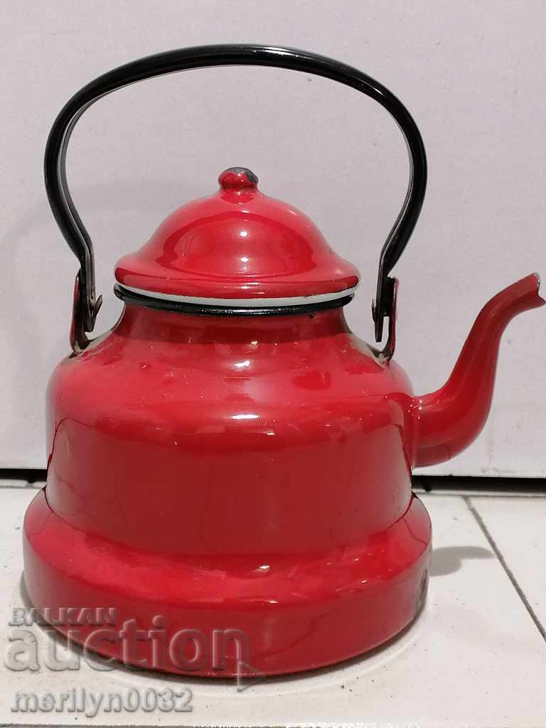 Enamelled teapot made of salt container with enamel with price 45.00 BGN | € 23.01 Enamelled teapot made of salt container with enamel with price 45.00 BGN | € 23.01