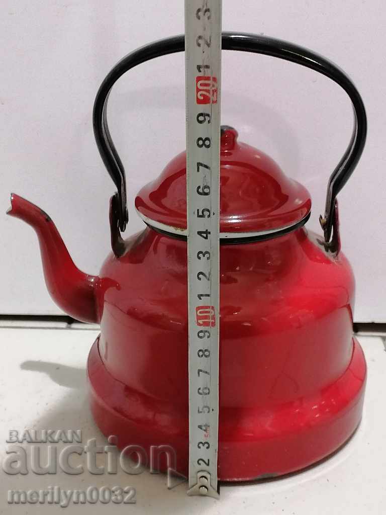 Enamelled teapot made of salt container with enamel - 6 Enamelled teapot made of salt container with enamel - 6