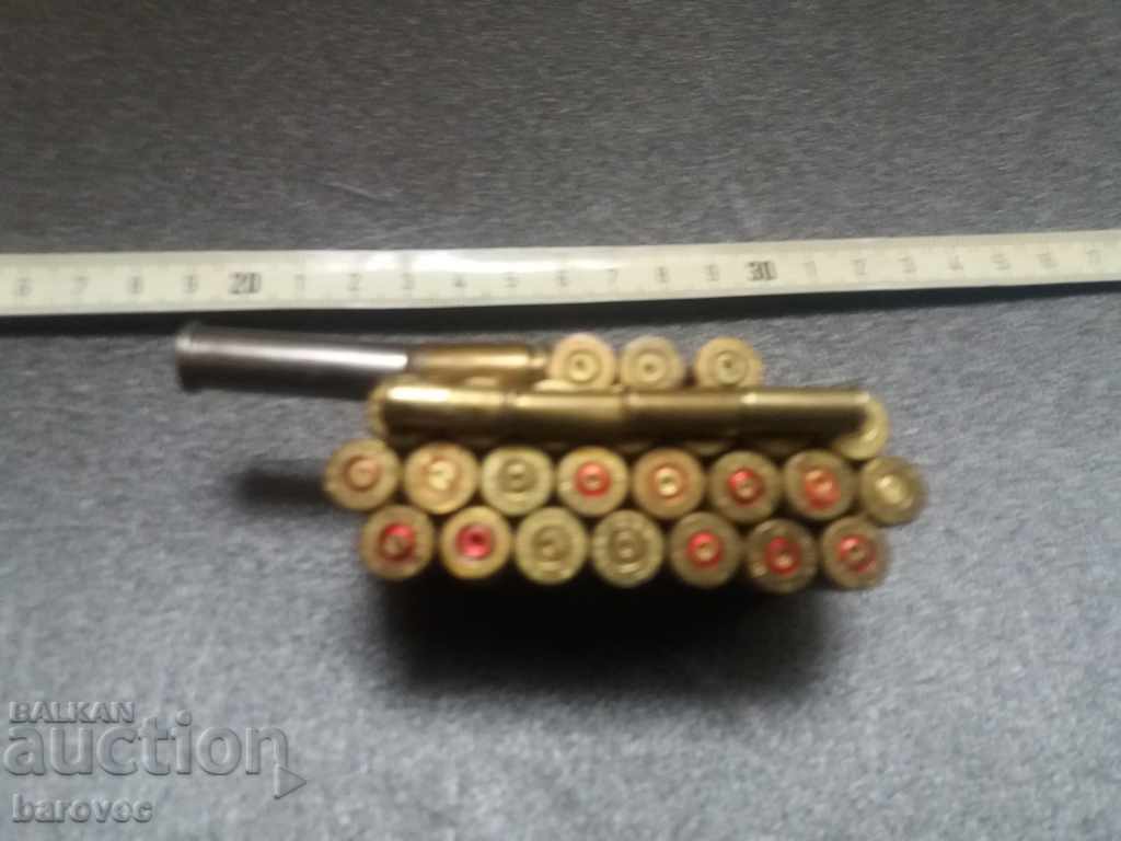 Military creativity - a tank of shell casings with price 30.00 BGN | € 15.34