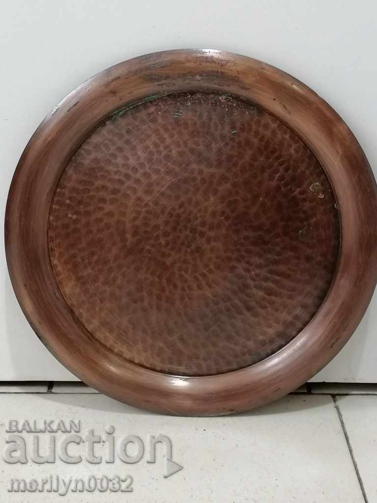 Old copper tray, sahan, copper, tray, pan with price 58.00 BGN | € 29.65 Old copper tray, sahan, copper, tray, pan with price 58.00 BGN | € 29.65